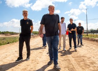 Carlos Balor visitó la obra de la nueva bajada de la Autopista Buenos Aires-La Plata