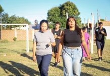 Eva Mieri recorrió la finalización de la puesta en valor del sum del club Villa Augusta de Ezpeleta