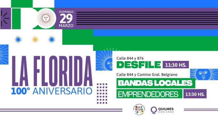 Este domingo se realizan los festejos por el 100° aniversario de Villa La Florida
