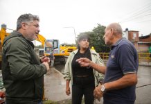 Eva Mieri supervisó por las intensas lluvias tareas de limpieza en el arroyo Las Piedras