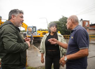 Eva Mieri supervisó por las intensas lluvias tareas de limpieza en el arroyo Las Piedras