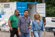 Eichel y Fabiani dialogaron con vecinos durante la instalación de nuevas alarmas comunitarias municipales