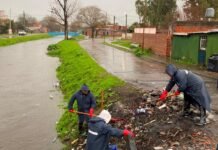 Brown profundiza los operativos de limpieza de arroyos y desagües frente a las intensas lluvias